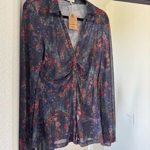 Natural Life Carina Mesh Top NWT